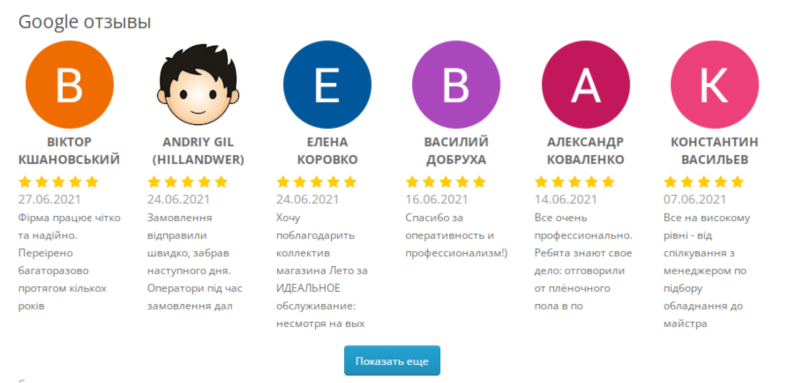 Reviews from Google - maps (Google Business, Google Reviews) + widget for OpenCart
