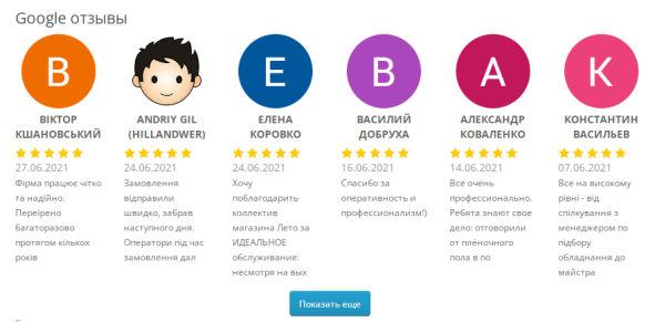 Reviews from Google - maps (Google Business, Google Reviews) + widget for OpenCart
