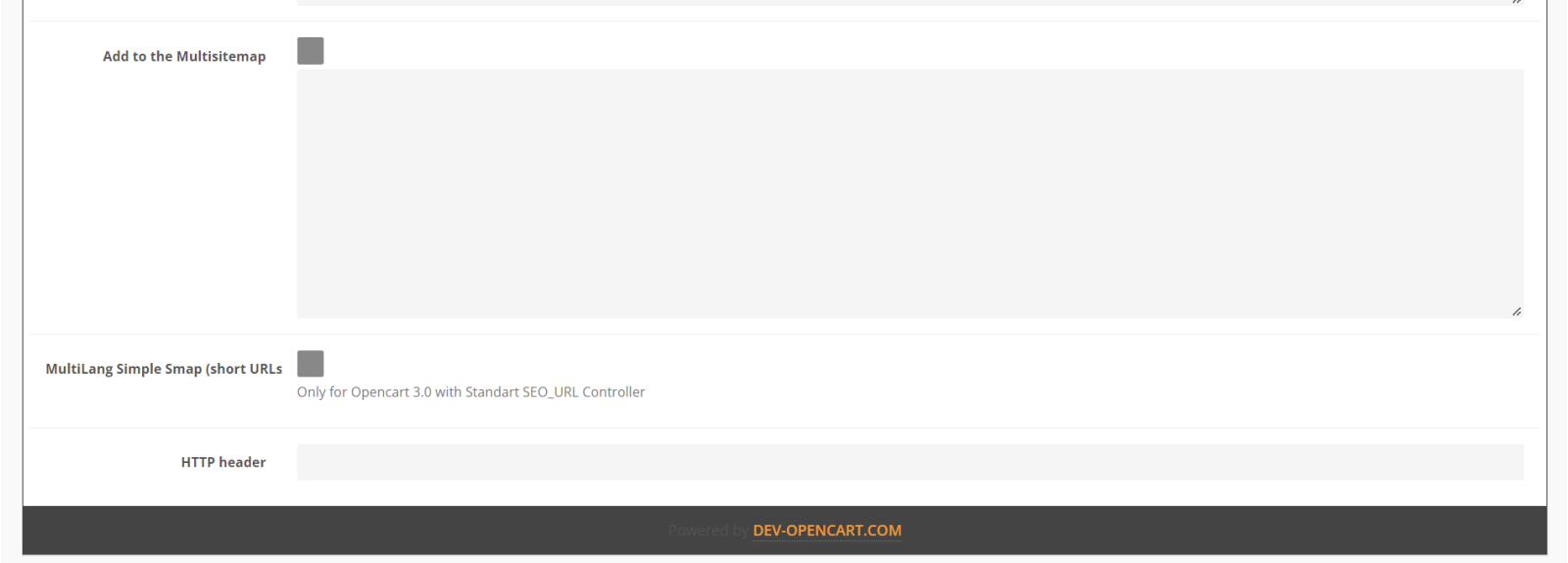 Быстрая карта сайта для поисковых систем для OpenCart