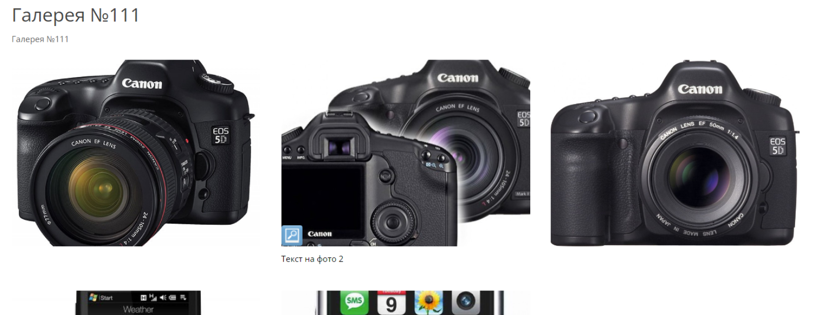 Responsive gallery with description for OpenCart