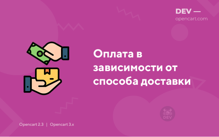 Оплата в залежності від способу доставки
