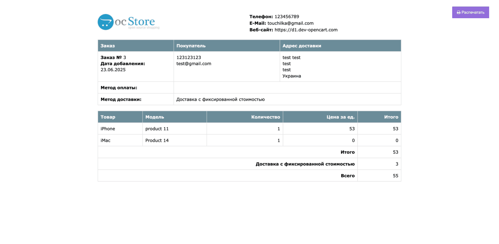 Менеджер заказов PRO для OpenCart