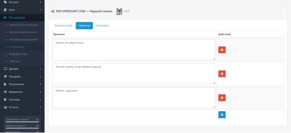 Чорний список покупців для OpenCart
