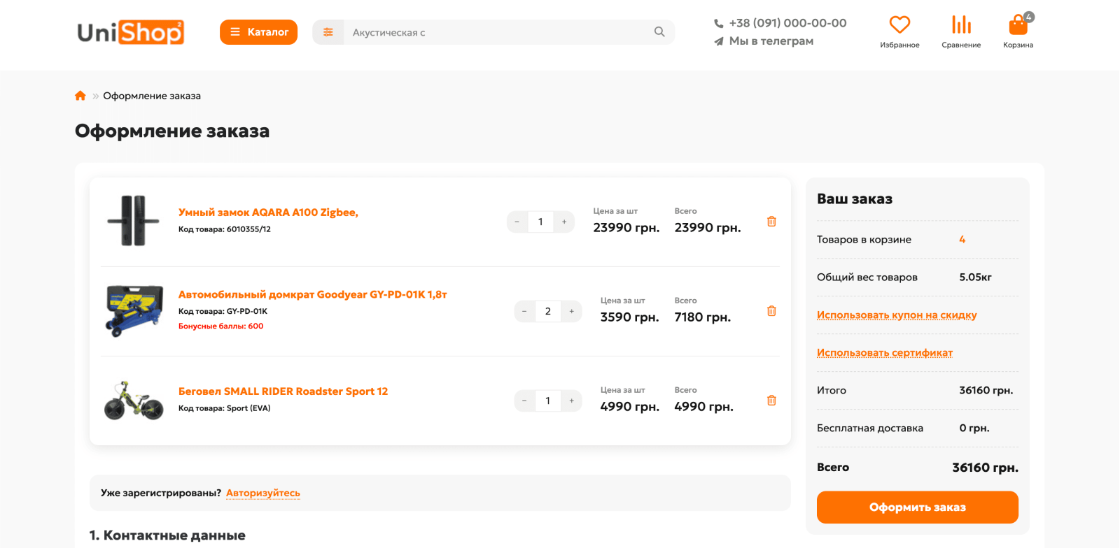 UniShop2 – універсальний адаптивний шаблон для OpenCart