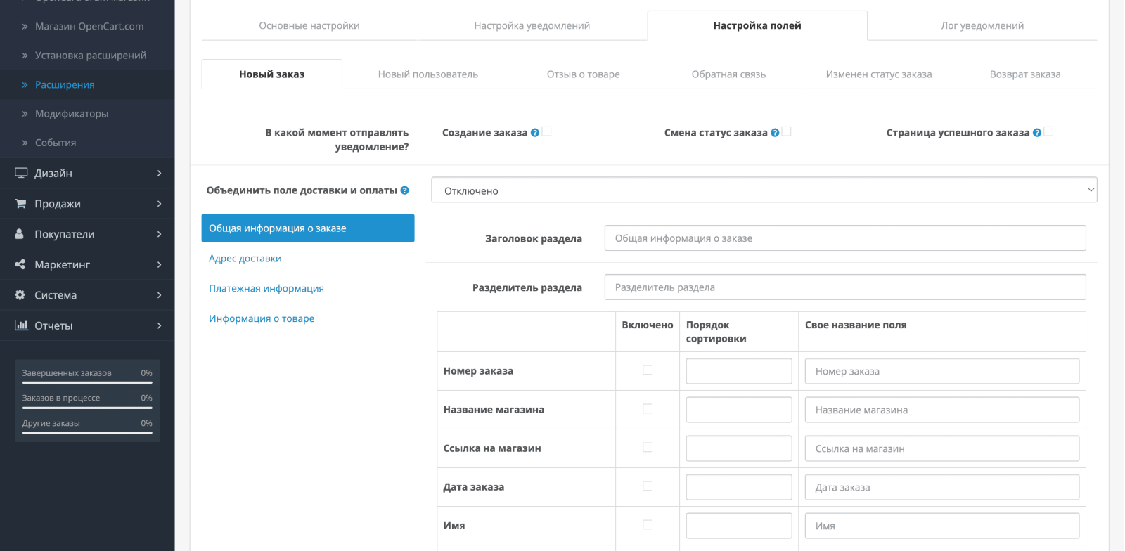 Notifications about new orders and reviews in Telegram