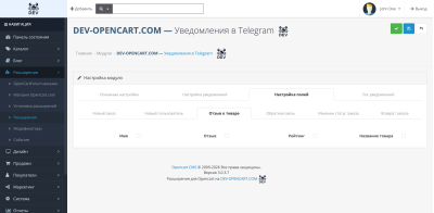 Уведомления о новых заказах и отзывах в Telegram