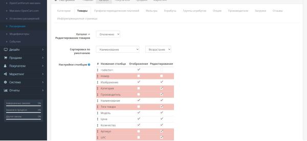 Быстрое редактирование каталога (Admin Quick Edit PRO)