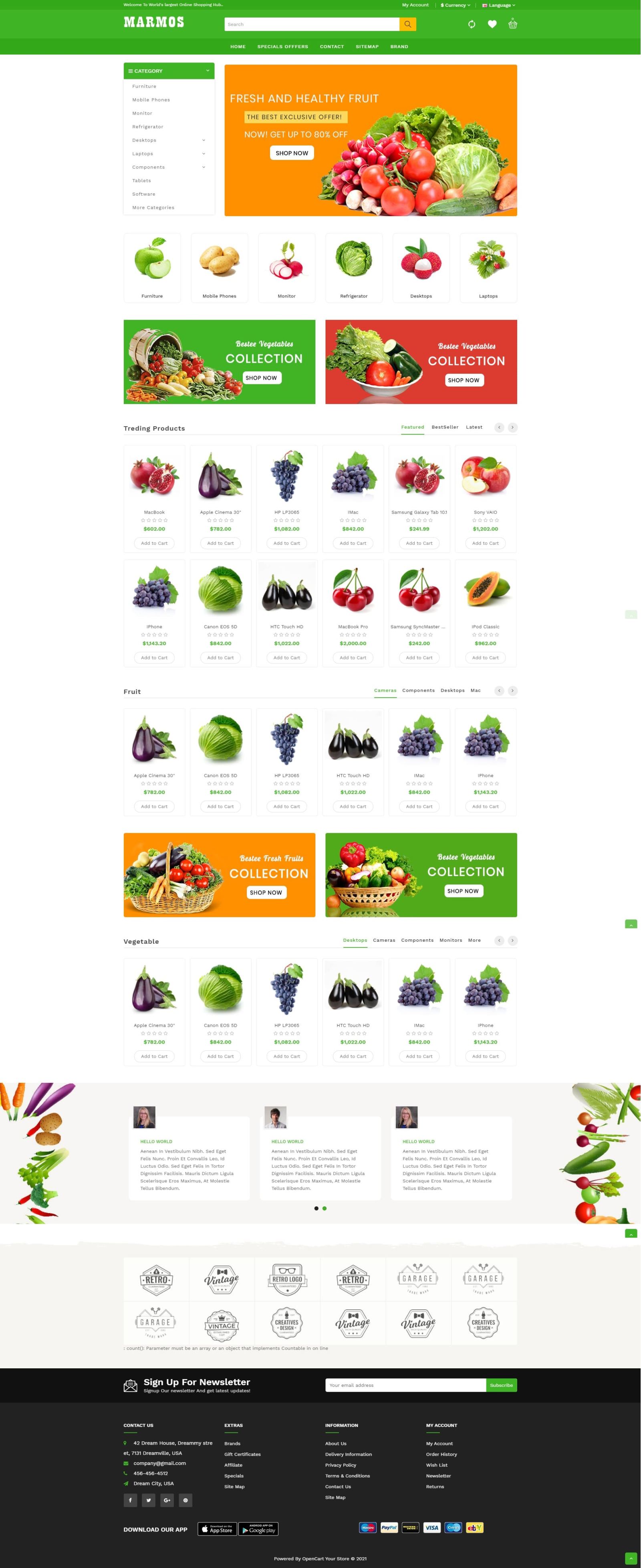 Marmos Organic & Grocery для OpenCart